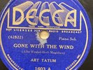 Art Tatum GONE WITH THE WIND 78 rpm DECCA 1603 V piano jazz solos