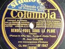 Jean Sablon, Django Reinhardt : Rendez-Vous... 78 tours RPM COLUMBIA DF 1847