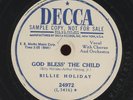 Jazz 78 - Billie Holiday - God Bless' The Child / This Is Heaven on Decca PROMO