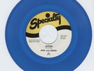 DON and DEWEY . Justine / Bim Bam . Specialty 45 rpm  Looks Unplayed  BLUE VINYL