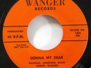 The PLURAL'S 45 Donna My Dear WANGER Original press MINT- doowop  Bd 50
