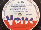 Marian Anderson – 78 rpm V-Disc 98: 1. Let Us Break Bread, 2. Sometimes I Feel