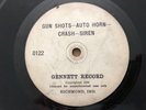 GENNETT Record 78 rpm 0122 GUN SHOTS - AUTO HORN - CRASH- SIREN