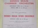 Dennis Brain Chamber Orchestra 1st Appearance Programme