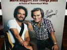 MERLE HAGGARD Autographed Signed LP A Taste Of Yesterday's Wine George Jones