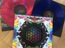Coldplay RARE PINK & BLUE Vinyl Double LP A Head Full Of Dreams Poster Die Cut