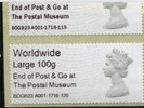 DIFFERENT LARGER FONT ERROR R20YAL MACHIN END OF LAST POST & GO  Postal Museum