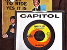 Beatles 45 & PS Ticket to Ride  LA Copy with Title on 1 Line, NM