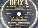 Danny Kaye / Andrews Sisters – Civilization / Bread And Butter Woman 78 RPM G+