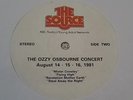 Ozzy Osbourne August 14,15,16 1981 The Source  NBC 2 LPs & Cue Sheet