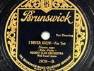 Isham Jones Orchestra : Headin' for home / I never knew 78 rpm BRUNSWICK 2979