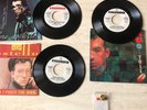 Set of 3 Elvis Costello White Label Promo 45s & 1 Promo Pin (VG+/VG+)