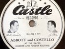 VERY RARE  - Abbott And Costello 78 RPM Castle Records “AT THE RACES”