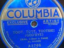 78 rpm Columbia 3705 Al Jolson, Toot Tootsie, Frank Crumit True Blue Sam, jazz V