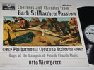 Columbia SAX 2525 Otto Klemperer Bach St Matthew Passion Chorales 1962 ED1 NM