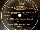 Rare 78rpm - 1903 - G & T by Madame SARAH BERNHARDT - Recorded in Paris