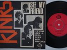 KINKS See My Friend / Never Met RARE Denmark 45 MOD psych garage danish HEAR