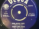 shape and sizes,rain on my face,rare uk. beat music 7 inch single