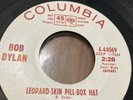 bob dylan leopard skin pill box hat 45 promo columbia-fr.1967 hear vinyl ex