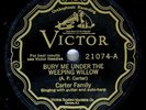 Pre-War Country 78 CARTER FAMILY Bury Me Under The Weeping Willow VICTOR V+ 1928