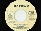 Sweet Soul 45 - Jackson 5 - All I Do Is Think Of You - Motown - VG+ promo