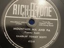 78rpm Hillbilly Rambling Tommy Scott-Mountain Ma and Mountain Pa/Longing For You