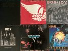 6 80s rock records vinyl lp kiss Van Halen Aerosmith Bon Jovi AC/DC Def Leppard
