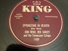 King 78 RPM Don Reno & Red Smiley - Springtime In Heaven 1409 V+ Bluegrass