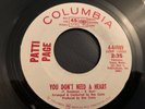 PATTI PAGE..YOU DON'T NEED A HEART.. SUPERB RARE USA DEMO ISSUE SINGLE..4-44989