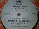 EX UK CBS S/S DEMO 45 - SIMON & GARFUNKEL - MRS ROBINSON - CHRIS DENNING RARE