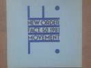 NEW ORDER MOVEMENT 1981 ORIGINAL VINYL A2 / CARLTON PRESSING UK FAC .50 UK VGC++