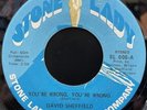David Sheffield / You're Wrong, You're Wrong / What's Done In The Dark 1971 US