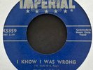 The Barons 1955 NOLA Doo Wop/R&B 45 on Imperial   I Know I Was Wrong   Hear