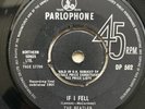 Beatles. If I Fell /Ask Me Why. UK Parlo Press. EXPORT  'Sold in' text  RARE
