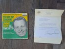 Louisiana Governor Jimmie Davis 45 Record SIGNED You are my Sunshine & Letter