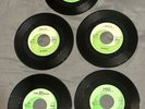 COLLECTION OF 5 THE BEATLES CAPITOL STAR LINE GREEN SWIRL 45 RECORDS