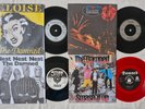 THE DAMNED SINGLES X 4 ELOISE  NEAT NEAT ALONE AGAIN OR SMASH IT UP RED VINYL