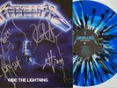 SUPER RARE: METALLICA - Ride The Lightning - Blue Splatter Vinyl SIGNED by all 4