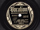 BLIND WILLIE JOHNSON  Vocalion 03022  E-  Lord, I Just Can't Keep From Crying ..