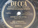 Guy Lombardo Auld Lang Syne / Home on the Range 78rpm Record 1947