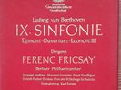 BEETHOVEN Symphony No. 9 FRICSAY DGG SLPM 138 002/3 ED 1961 STEREO BOX 2 Lps