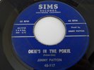 45 JIMMY PATTON Sims 117 Lonely Nights/Okie's In The Pokie RARE ROCKABILLY VG+