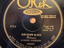 78Rpm Guitar Blues, Lonnie Johnson 'Sun-Down Blues' US Okeh 8754 EX++