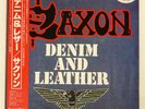 SAXON DENIM AND LEATHER CARRERE P11113G Japan PROMO OBI INSERT VINYL LP