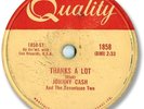 Rare 1958 JOHNNY CASH 78 RPM Record. Thanks a Lot/ Luther Played the Boogie