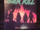 OVERKILL FEEL THE FIRE LP RED MARBLED REISSUE VINYL