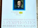 MENDELSSOHN The 5 Symphonies HERBERT VON KARAJAN ED1 DGG STEREO 4LP Box MINT