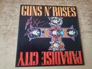 AXL ROSE HAND SIGNED 1980s VG++  Guns N' Roses Paradise City SLEEVE ONLY 45