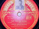 Louis Armstrong: La vie en rose / C'est si bon DISQUE 78 rpm DECCA MU 60492