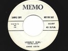 DOOWOP  R&B 45 -ANNE KEITH  & GROUP -  LONELY GIRL  - HEAR - 1959 PROMO MEMO
